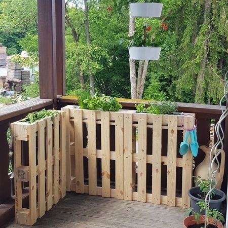 Ein kleines Kräuterbeet aus Paletten