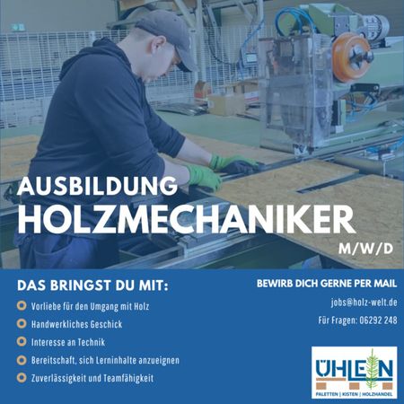 Ausbildung 2025 Holzmechaniker